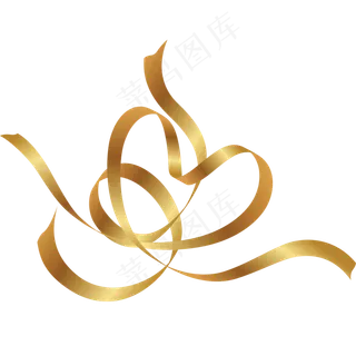 金色矢量卡通风格丝带,免抠元素