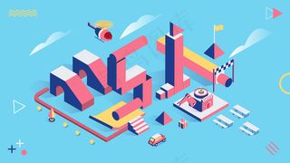 2.5D劳动节立体场景