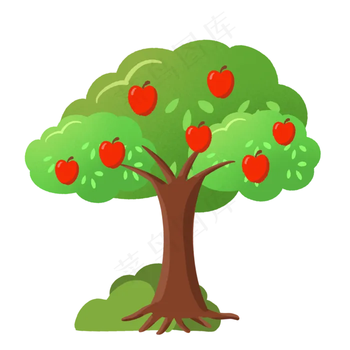 硕果累累的苹果树,免抠元素(2000X2000(DPI:300))psd模版下载