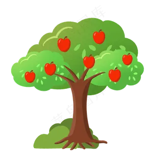 硕果累累的苹果树,免抠元素