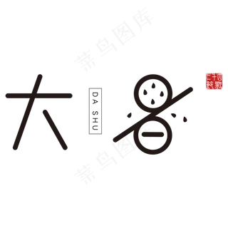 黑色大暑创意字体设计