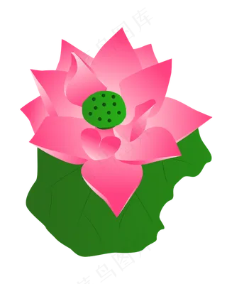 矢量卡通粉色莲花