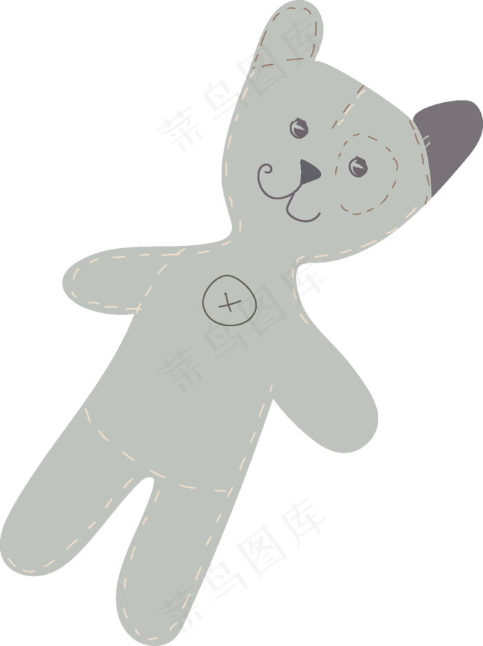 卡通可爱的小熊布偶手绘素材