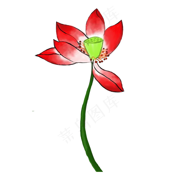 红色荷叶花瓣凋谢(2000X2000(DPI:300))psd模版下载