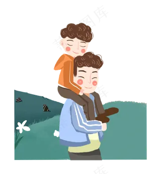 父亲节孩子做肩膀