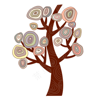 不规则椭圆树叶大树