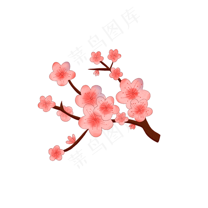 古风复古桃花(2000X2000(DPI:300))psd模版下载