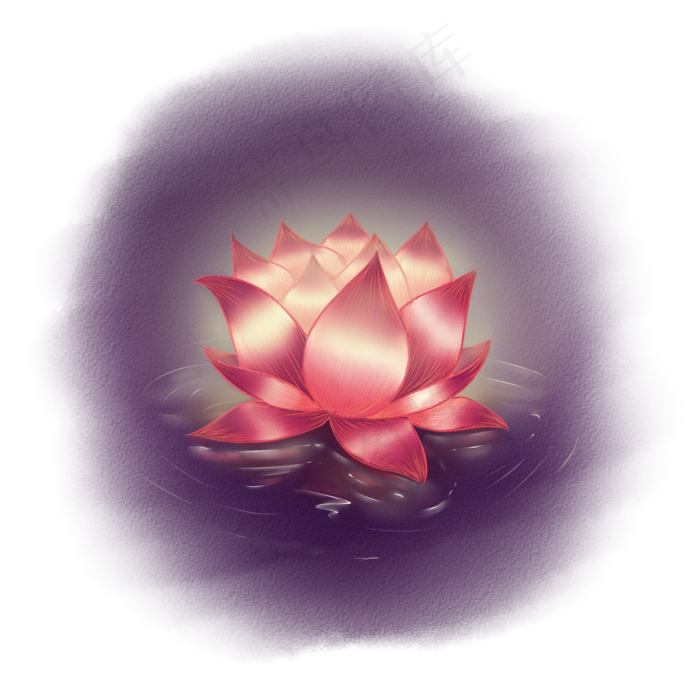 花灯河灯古风唯美手绘元素