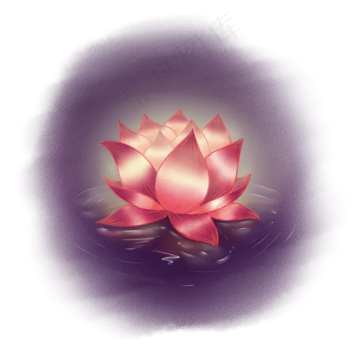 花灯河灯古风唯美手绘元素(2000X2000(DPI:300))psd模版下载