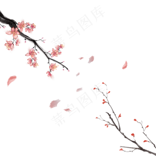 元宵节花枝装饰,免抠元素