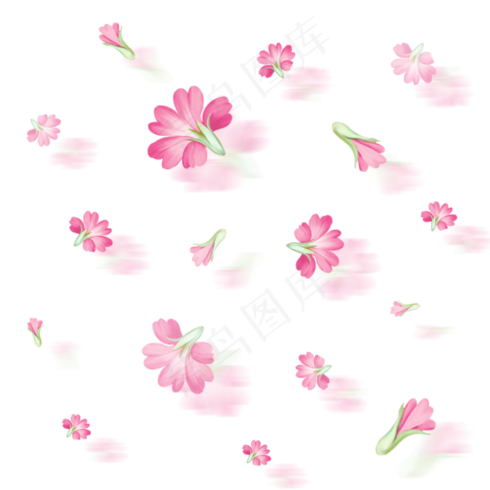 小清新手绘漂浮花瓣免抠元素(1024*1369px)psd模版下载