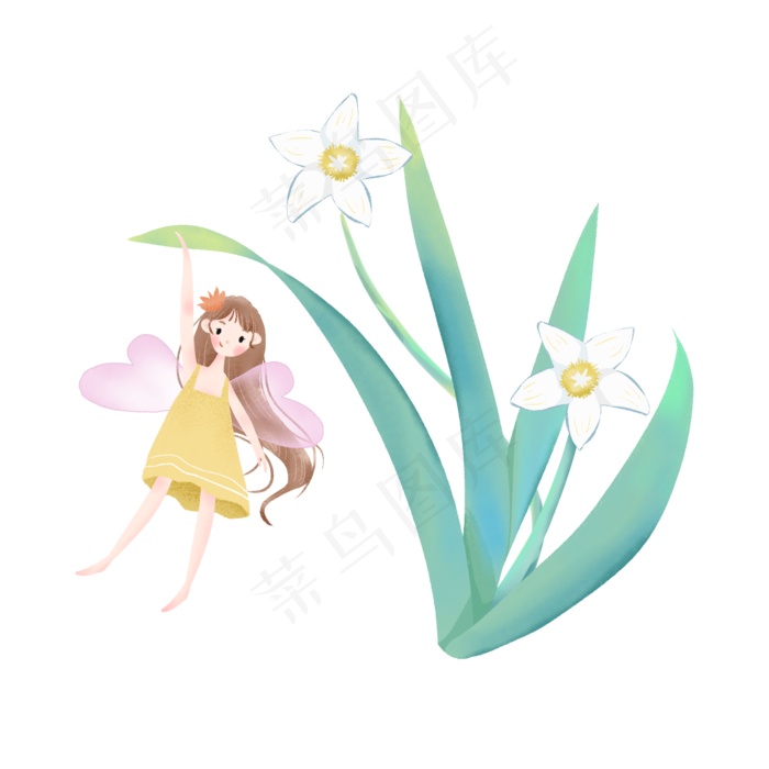 花朵下的小精灵