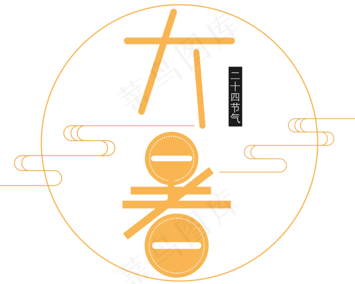 二十四节气大暑艺术字(2500X2000(DPI:300))psd模版下载