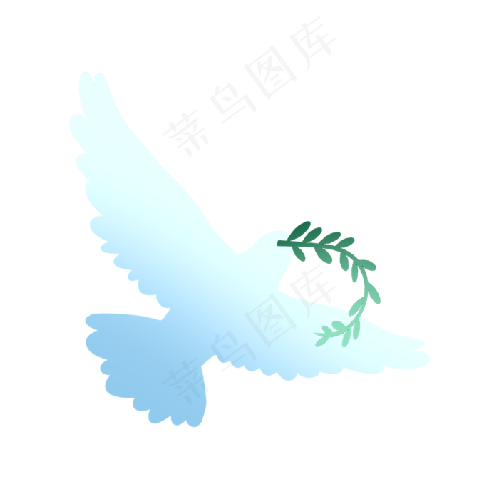 剪纸风展翅和平鸽橄榄枝,免抠元素