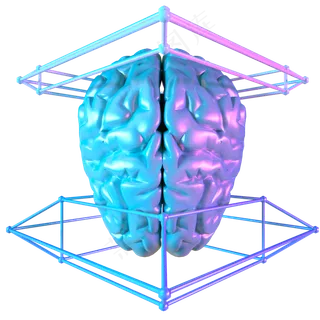 科技智能大脑数据蓝色线框医疗朋,免抠元素