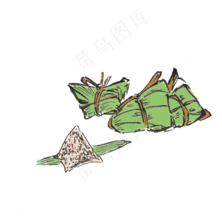 端午节包粽子手绘