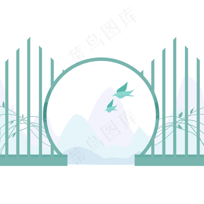 新中式拱门(2000X2000(DPI:300))psd模版下载