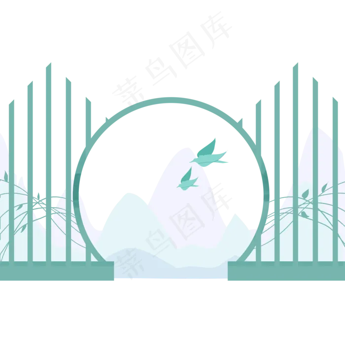 新中式拱门(2000X2000(DPI:300))psd模版下载