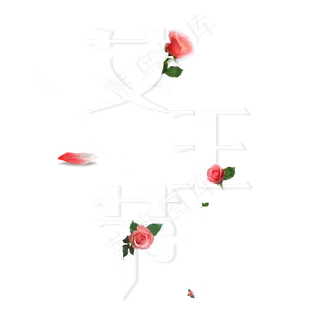 白色女王节艺术字体