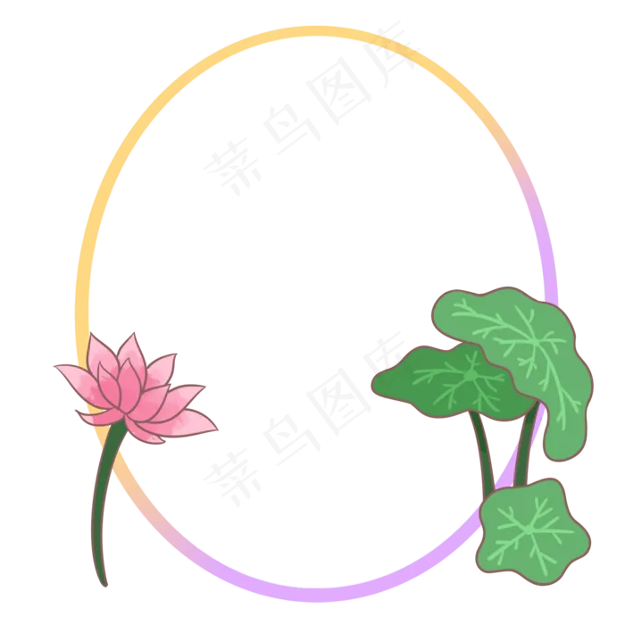 中秋节荷花圆形边框(2000X2000(DPI:300))psd模版下载