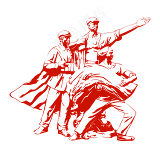 建党节人物组合剪影