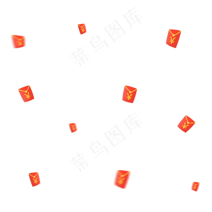 漂浮的红包,免抠元素(2000*2000px 300 dpi )psd模版下载