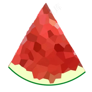 油画风格的半个西瓜