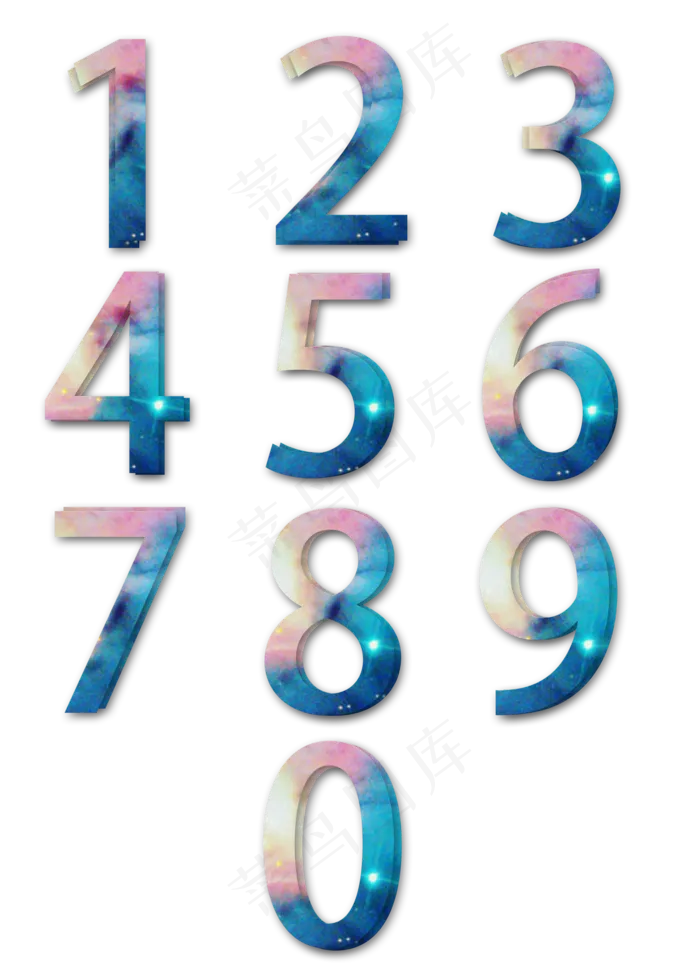 菜鸟图库数字0到9(2000X2800(DPI:300))psd模版下载