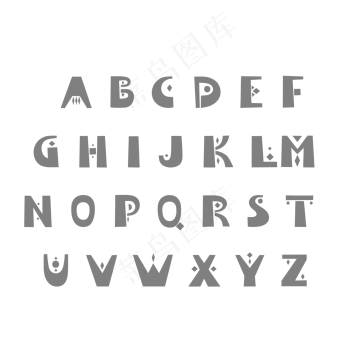 复古英文字母(2084*2084px 	      )ai矢量模版下载