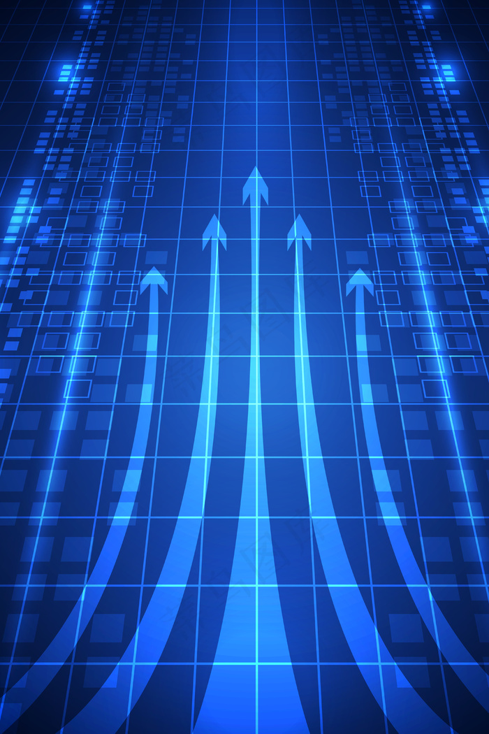蓝色科技箭头背景素材