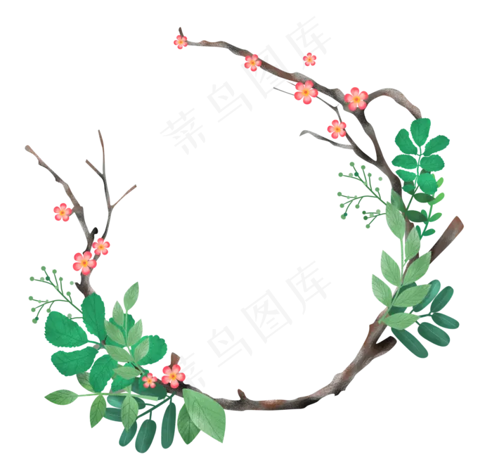 绿色植物装饰边框,免抠元素