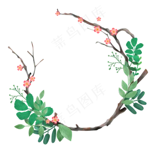 绿色植物装饰边框,免抠元素