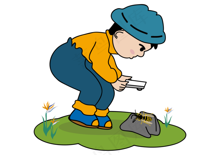 假期郊游矢量扁平旅行踏青探险拍