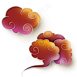 红色祥云云纹