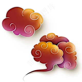 红色祥云云纹