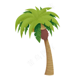 清新夏季海边椰子树