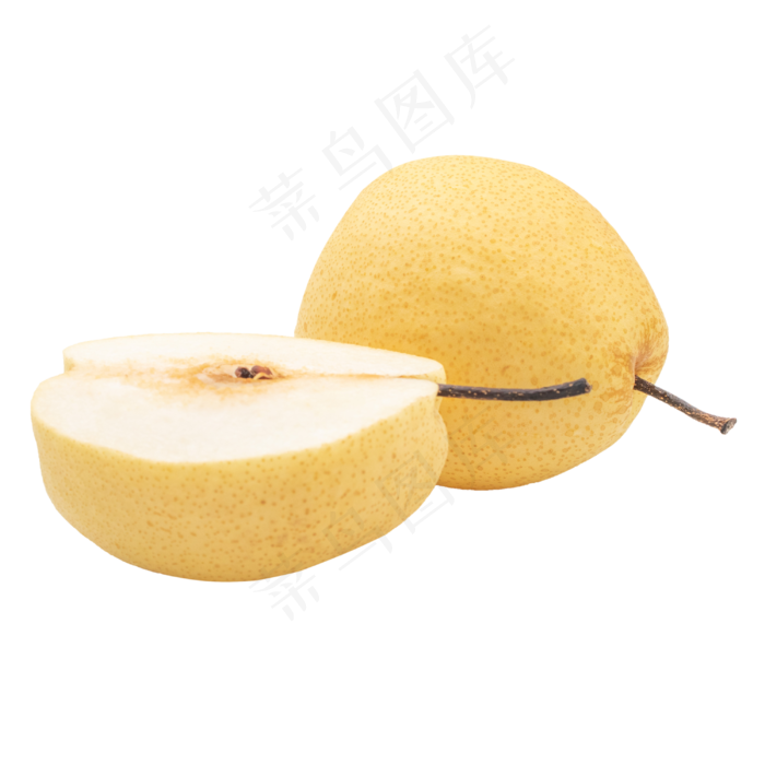 切开黄色梨子