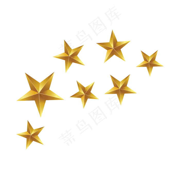 金色复古铜色五角星元素,免抠元素