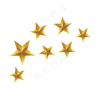 金色复古铜色五角星元素,免抠元素