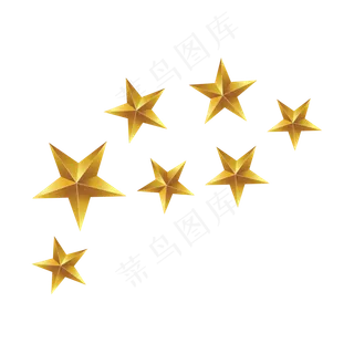 金色复古铜色五角星元素,免抠元素