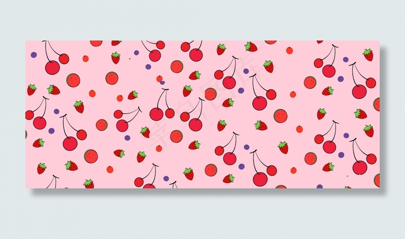 红色樱桃水果促销海报背景