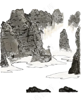 冬日雪山卡通手绘雪景png 冬日雪山卡通手绘雪景png