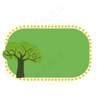 卡通植树节边框手绘元素,免抠元素