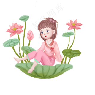 中国风系列荷花姑娘