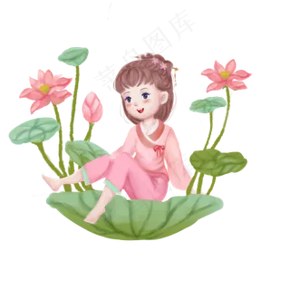 中国风系列荷花姑娘