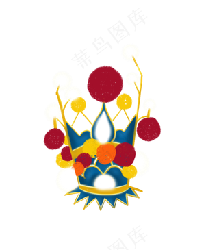 国潮戏剧头饰花冠