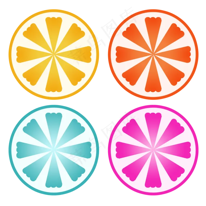水果切面矢量素材(2000*2000px 72 dpi )psd模版下载