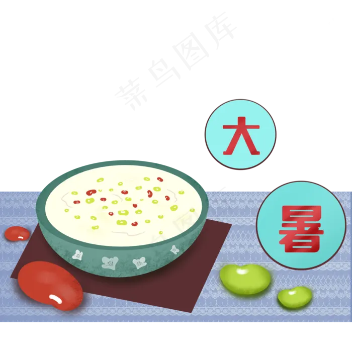 大暑节日喝绿豆汤(2000X2000(DPI:300))psd模版下载