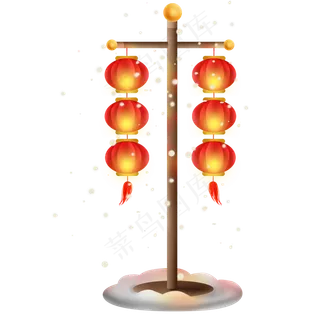 雪天的红灯笼,免抠元素