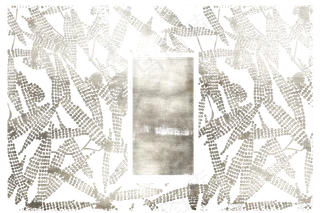 银色装饰竹子边框银粉中国,免抠元素